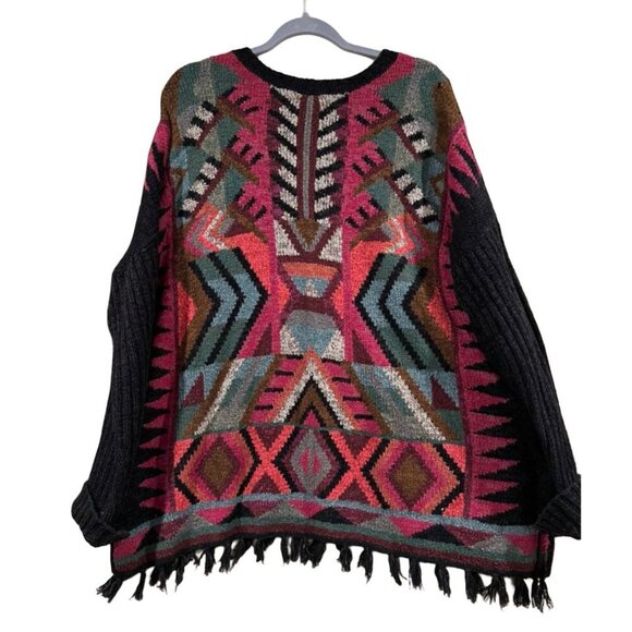 PERUVIAN CONNECTION Women’s Aztec Boho Alpaca Multicolored Pullover Sweater, 2XL - Picture 2 of 3